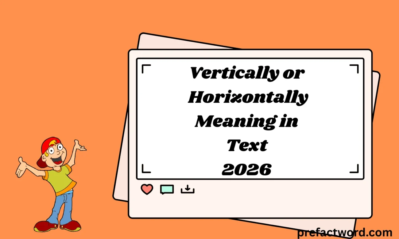 Vertically or Horizontally Meaning in Text